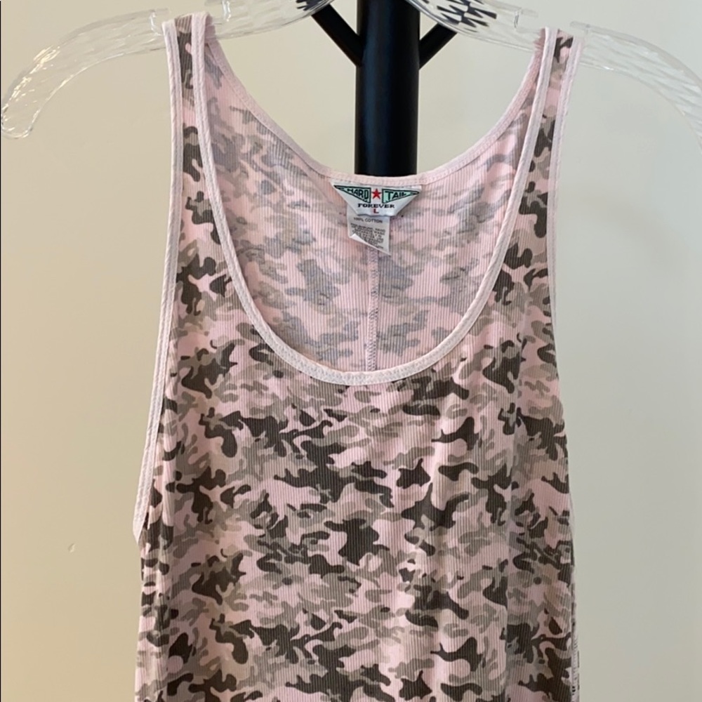 Ribbed pink camo hard tail dress